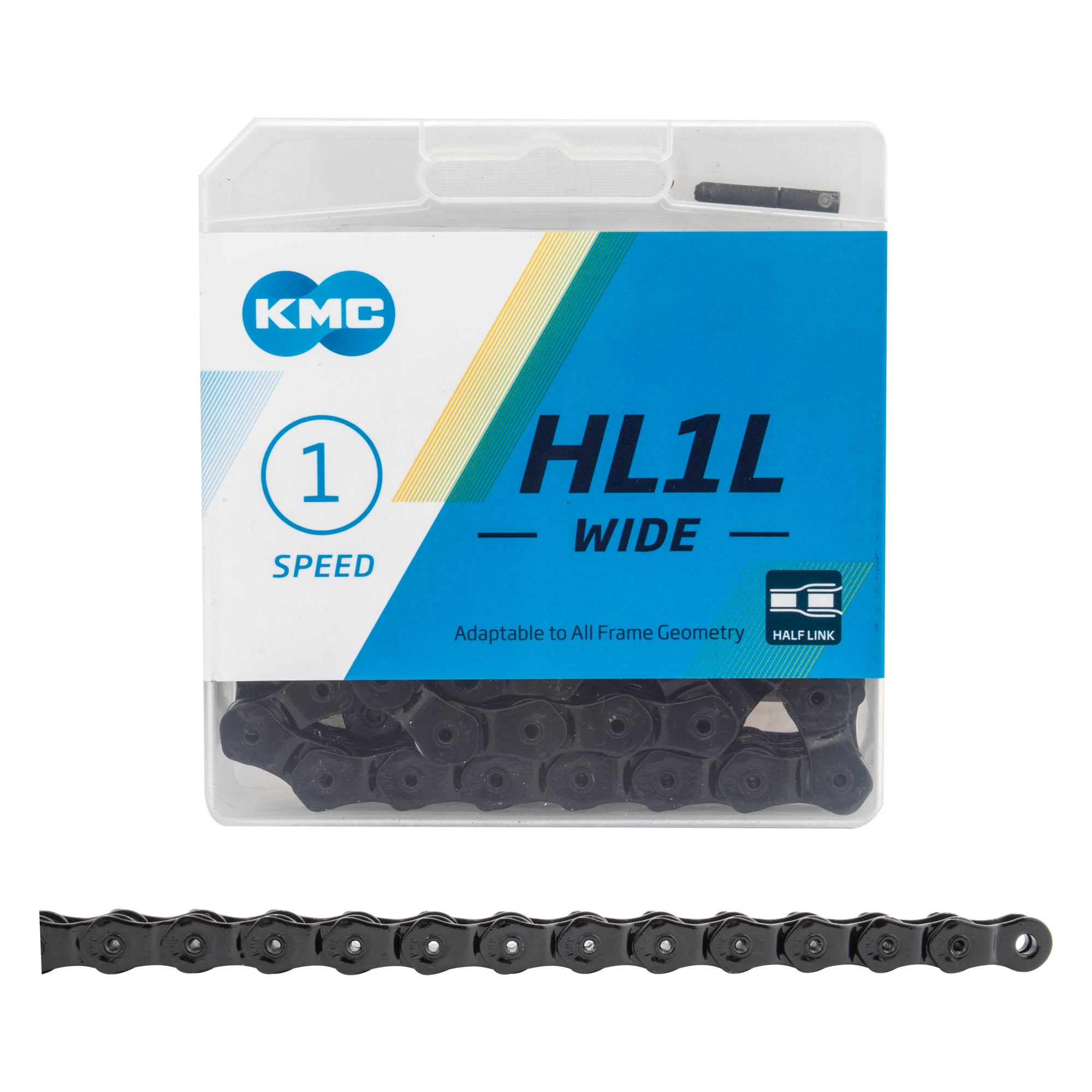 KMC HL1 Wide Half Link Chain - Single Speed (Black) - Downtown Bicycle Works 