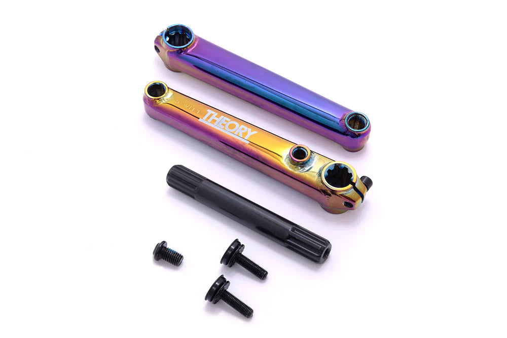 Theory Conserve 3pc Crank - 138mm Spindle (Oil Slick) - Downtown Bicycle Works 