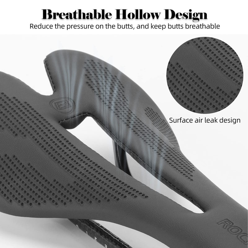 ROCKBROS Carbon Fiber Bike Saddle Lightweight Shock-Absorbing Comfort for Men Women"