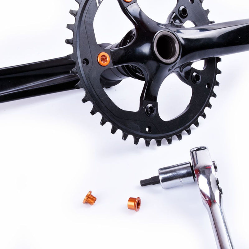 M8x6mm Chainring Bolt and Nut Set, 5 Pack - Purple