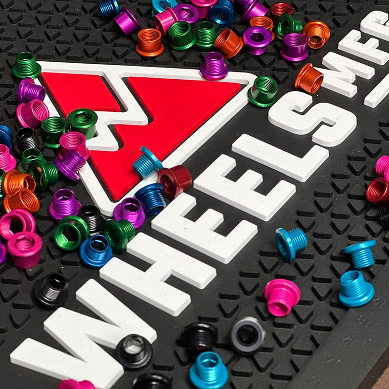 M8x6mm Chainring Bolt and Nut Set, 4 Pack - Blue