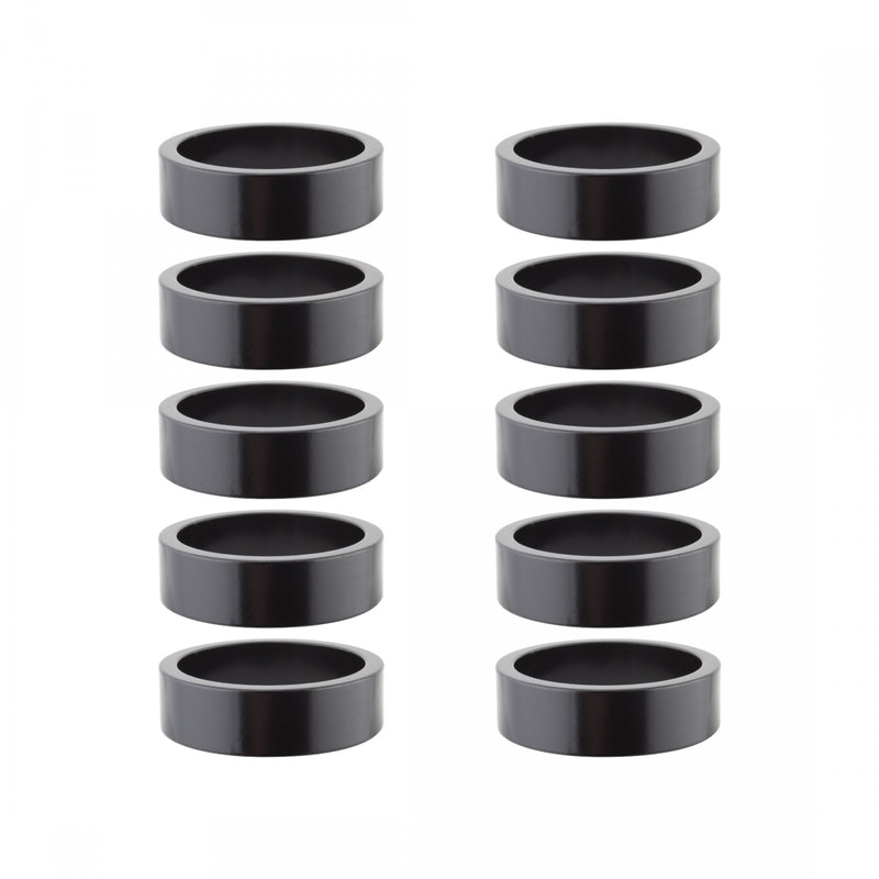 Origin8 Alloy Headset Spacers - 1-1/8" x 10mm - Sold Individually (Black)