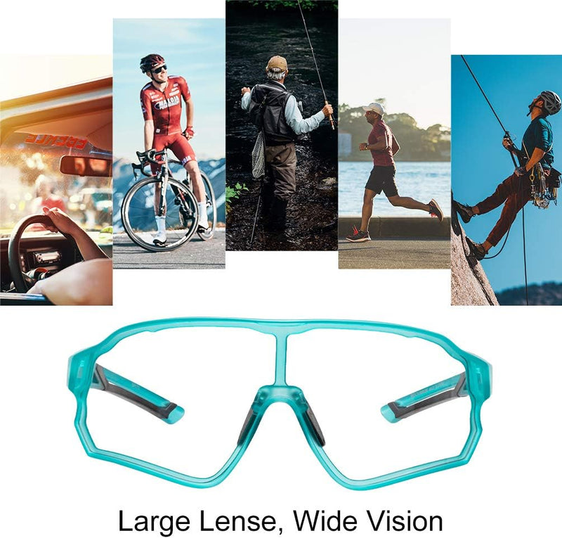 Aerodynamic Windproof Photochromic Cycling Sunglasses