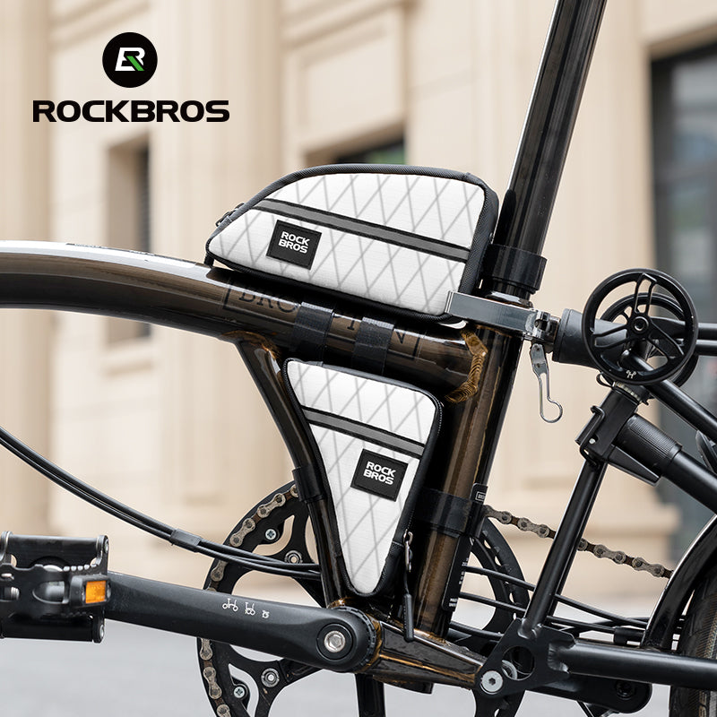 ROCKBROS Bicycle Top Tube Bag Bike Front Frame Bag Waterproof Nylon Pouch Pack 0.9L