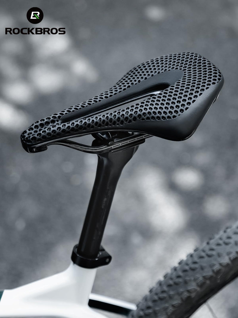 ROCKBROS 3D Printed Carbon Bike Saddle Ergonomic Ultralight Seat