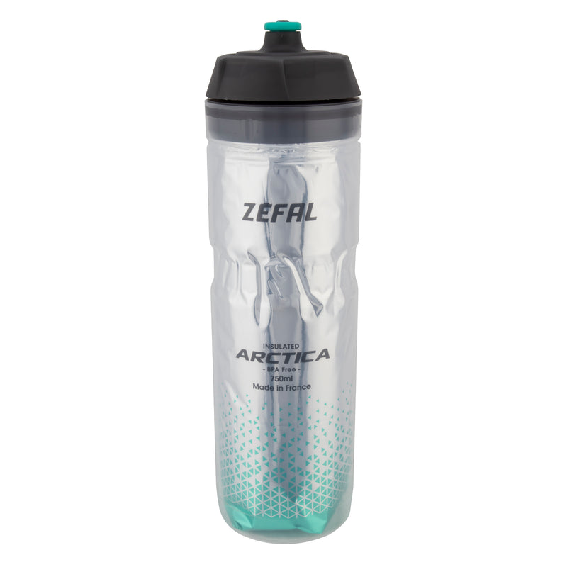Zefal Arctica Water Bottle - Silver/Green (25oz)