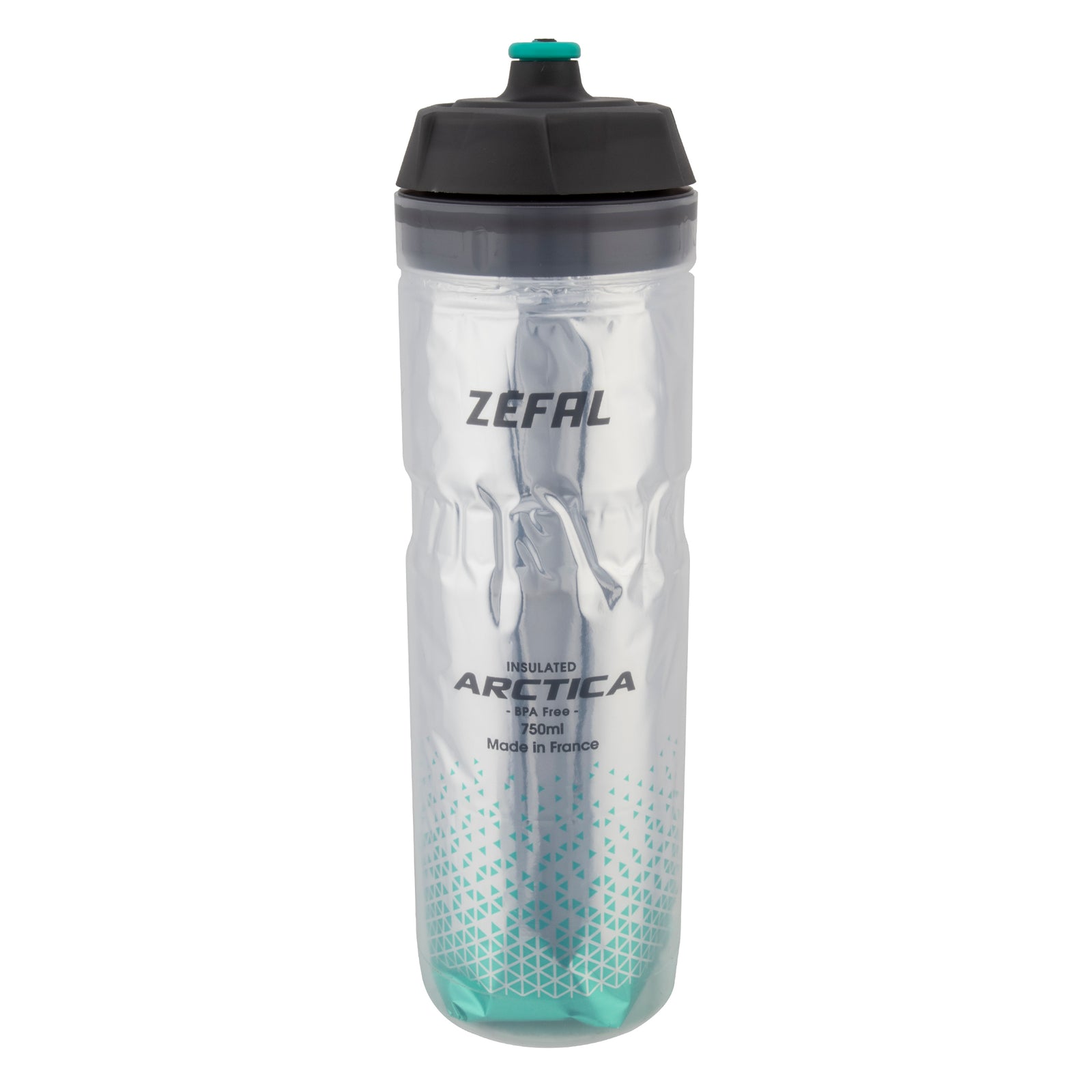 Zefal Arctica Water Bottle - Silver/Green (25oz)