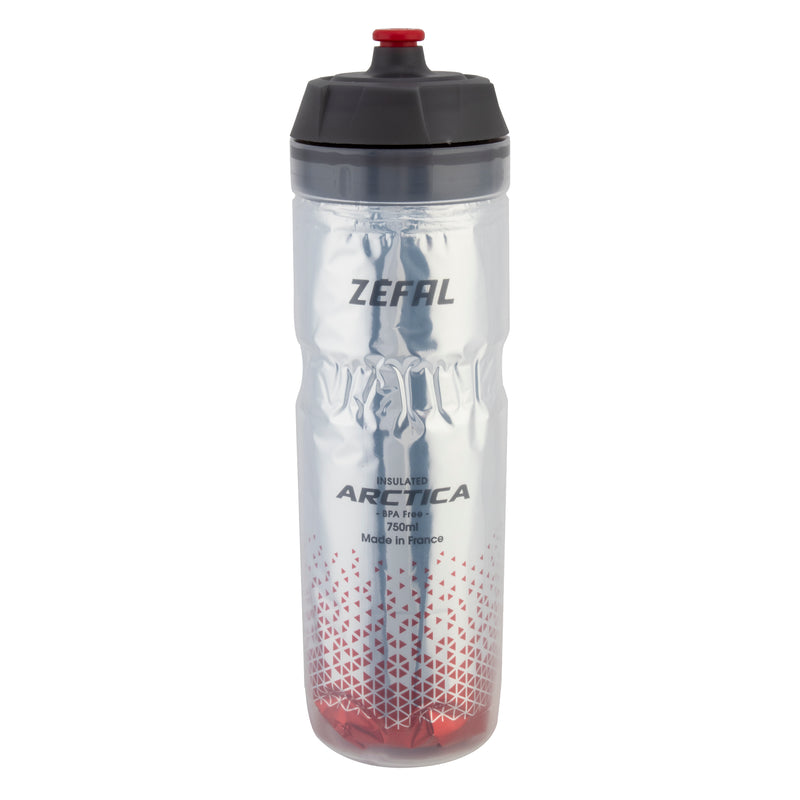 Zefal Arctica Water Bottle - Silver/Red (25oz)