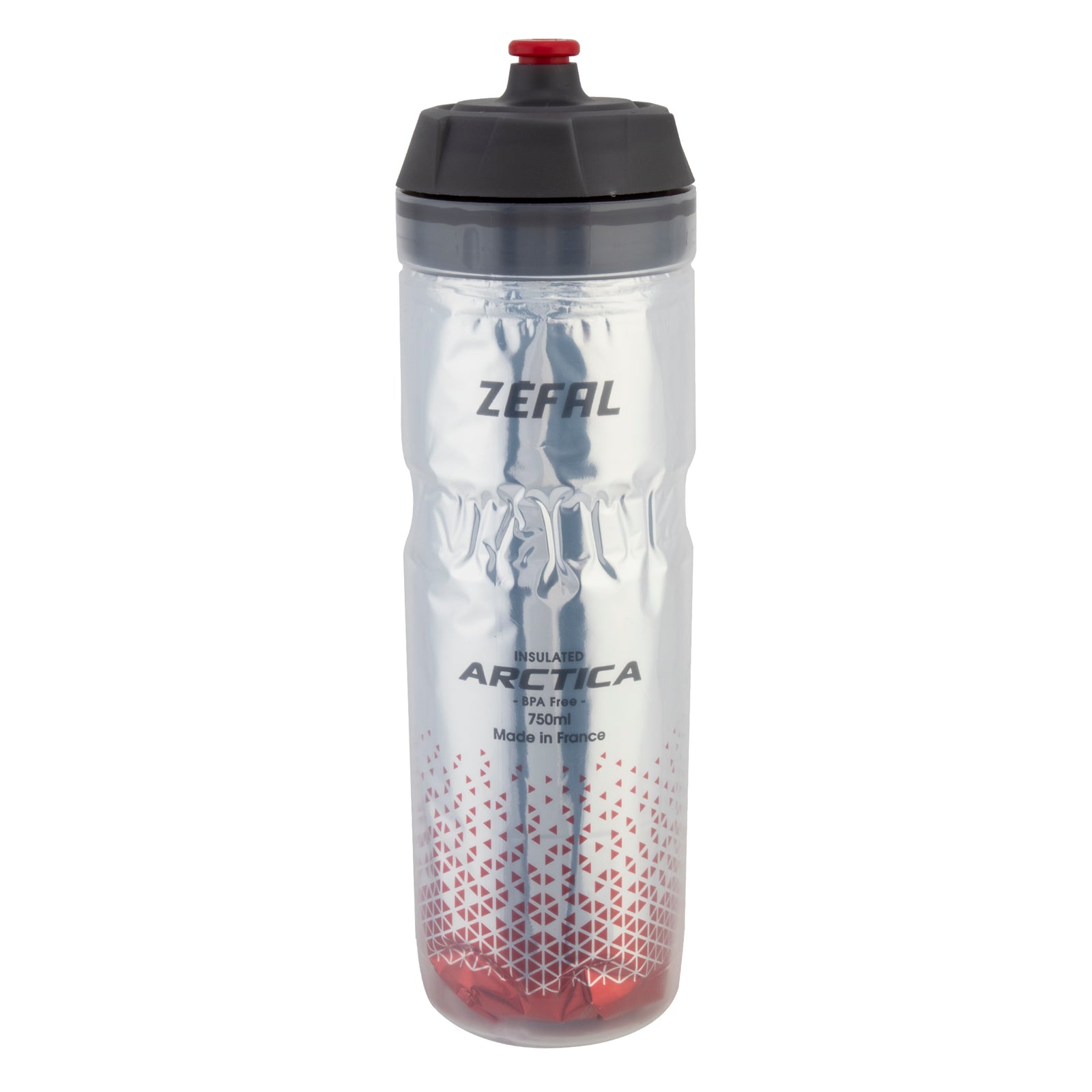 Zefal Arctica Water Bottle - Silver/Red (25oz)