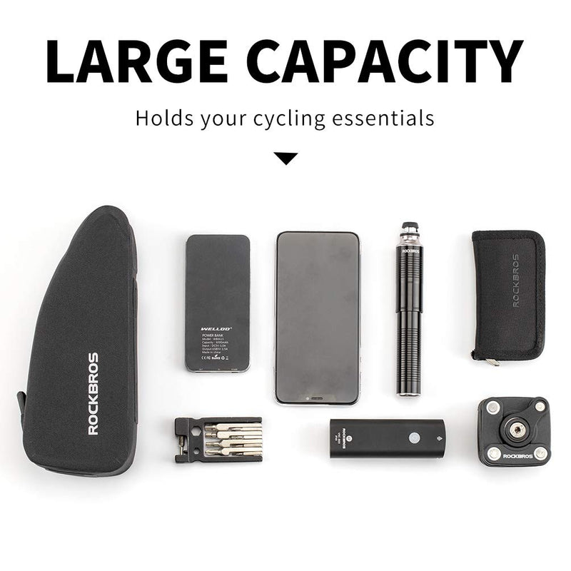 ROCKBROS Bike Bag Top Tube Bike Frame Bag Waterproof Two Zipper Pockets