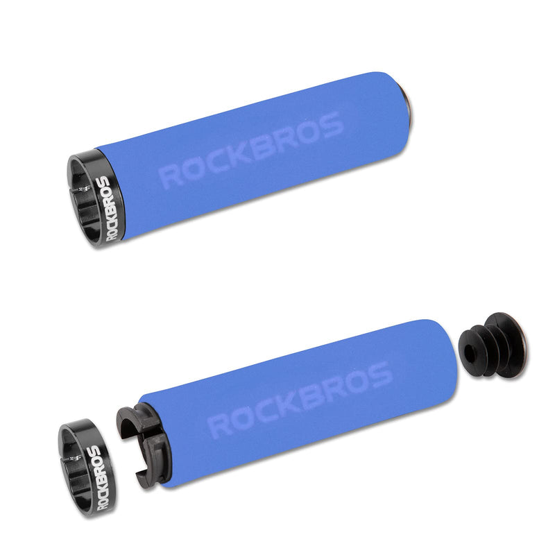 ROCKBROS Bike Grips Foam Single Lock on Bicycle  Soft Comfortable Non-Slip Bike Handle Grips