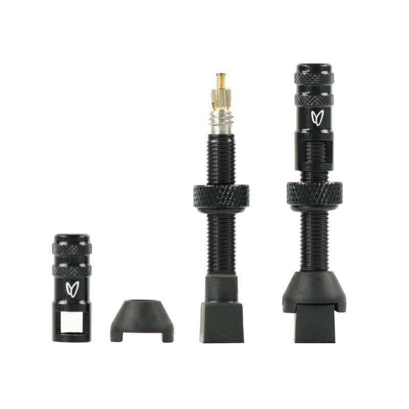 Caffélatex Tubeless Valve Pair Black RVC and Key