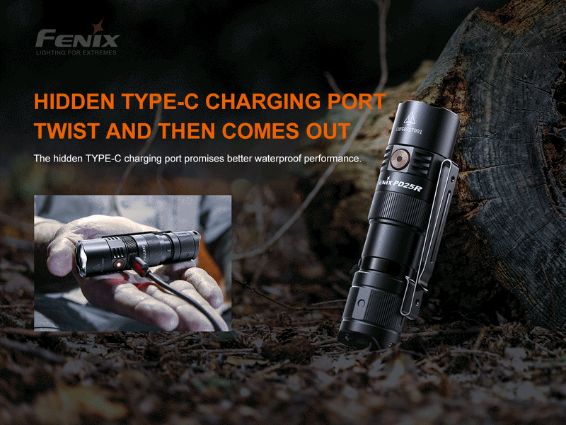 fenix flashlight charging Fenix PD25R Rechargeable LED Flashlight