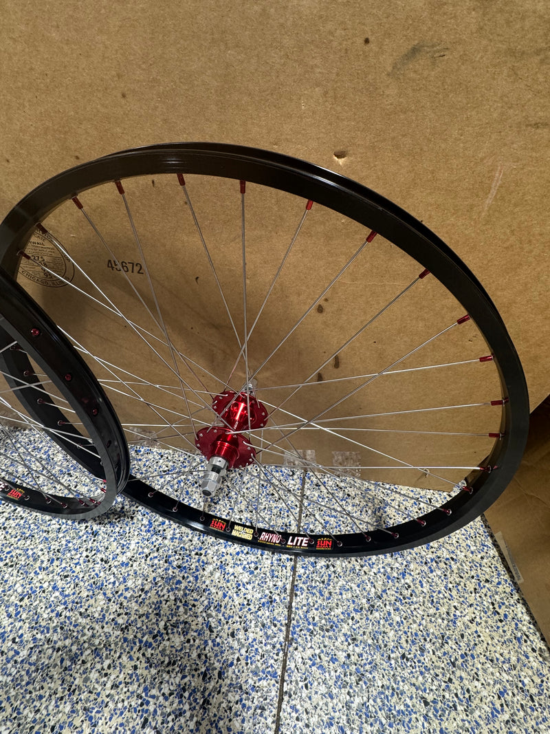 TNT 26” BMX Wheelset Black/Red 3/8 Axle