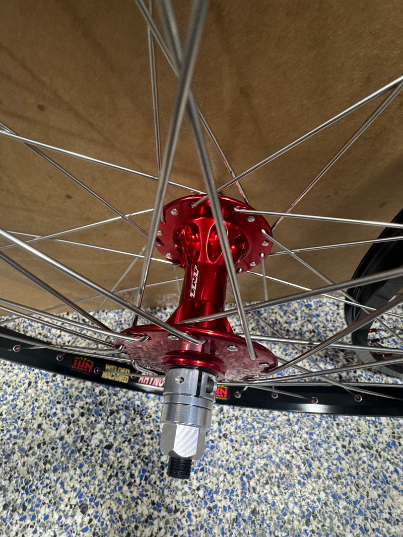 TNT 26” BMX Wheelset Black/Red 3/8 Axle