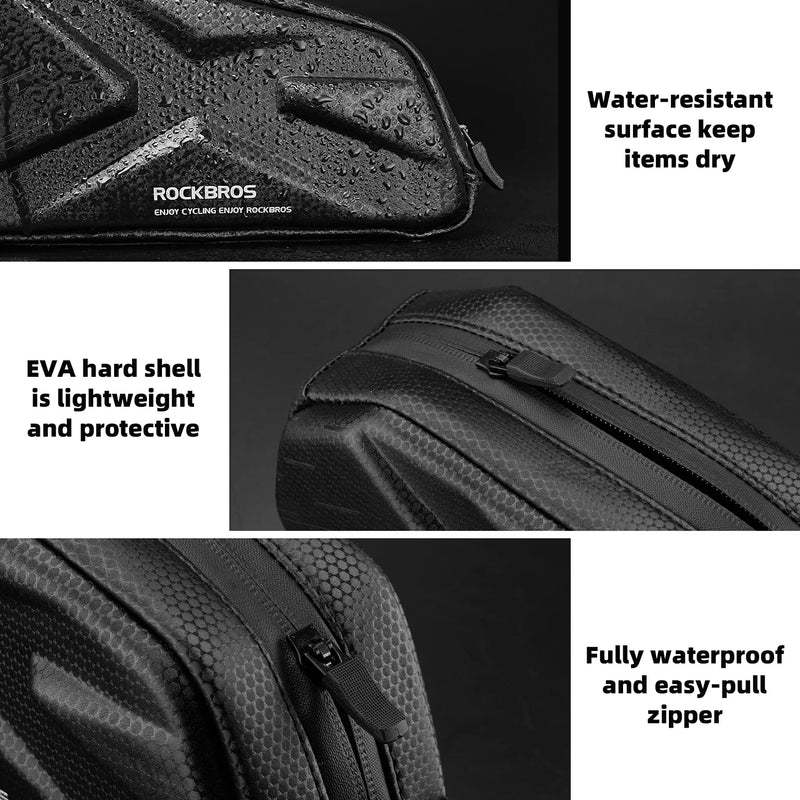 ROCKBROS 076 Hard Shell Bike Top Tube Frame Bag Pouch 1.4L