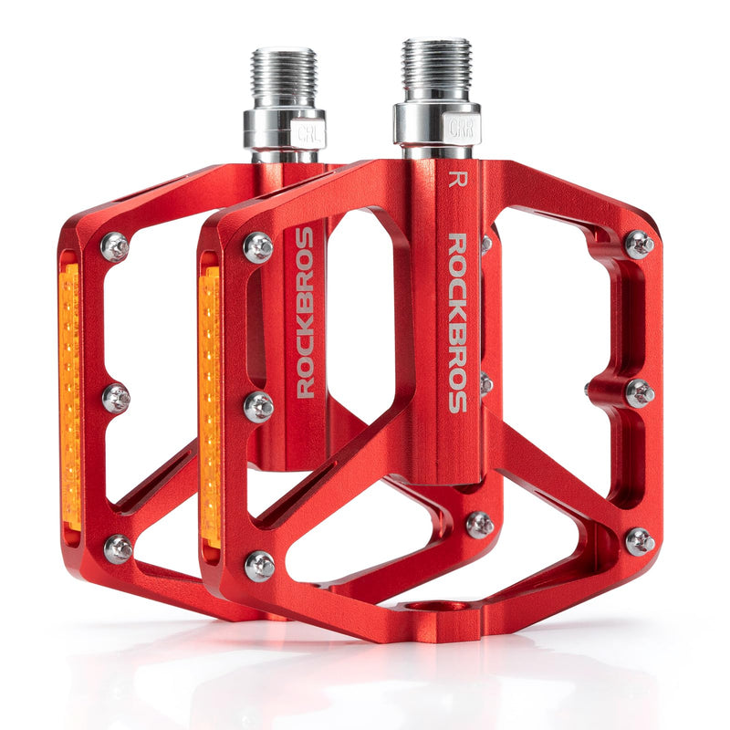ROCKBROS MTB Reflective Aluminum Pedals 9/16" Sealed Bearing Lightweight