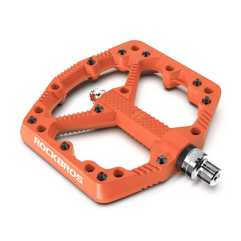 ROCKBROS Mountain Bike Pedals Flat MTB Pedals Nylon Fiber Bicycle Platform Pedals