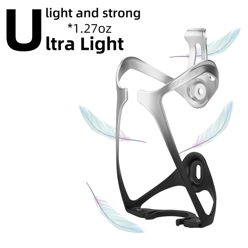 ROCKBROS Lightweight Aluminum Bike Water Bottle Cage Secure Adjustable Holder for Cycling