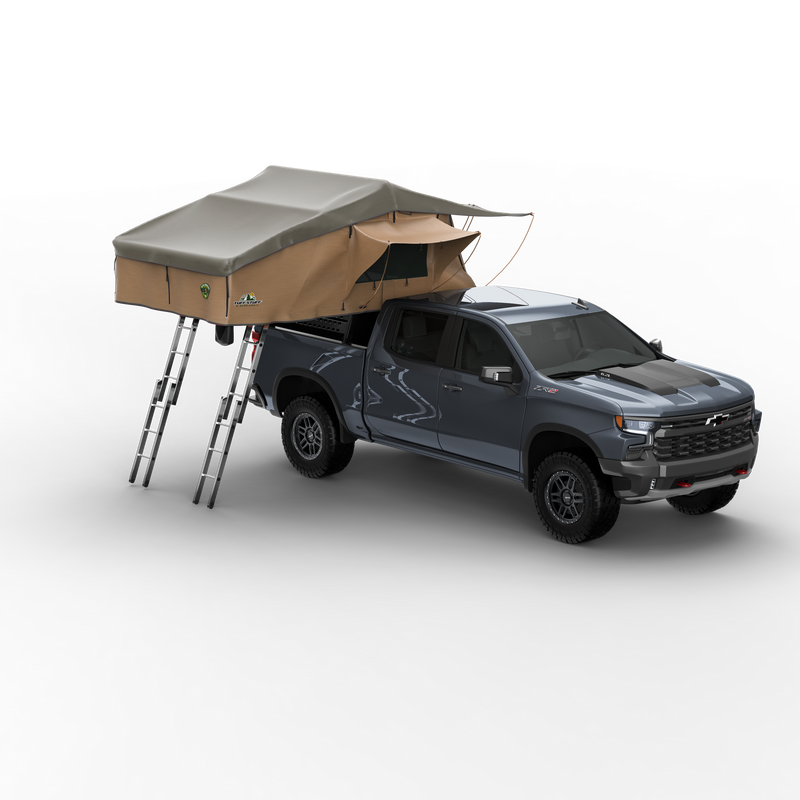 Elite Rooftop Tent with Annex Room – 4–5 Person – Tan – Overland Family Tent