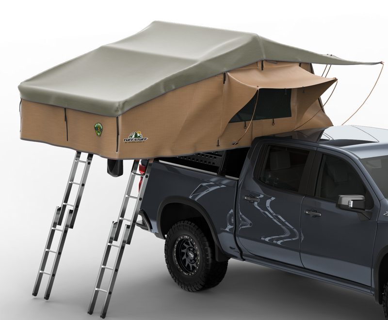 Elite Rooftop Tent with Annex Room – 4–5 Person – Tan – Overland Family Tent