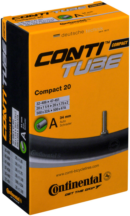 Continental Standard Schrader Tube - 20 x 1-1/4 - 1-3/4 (34mm)