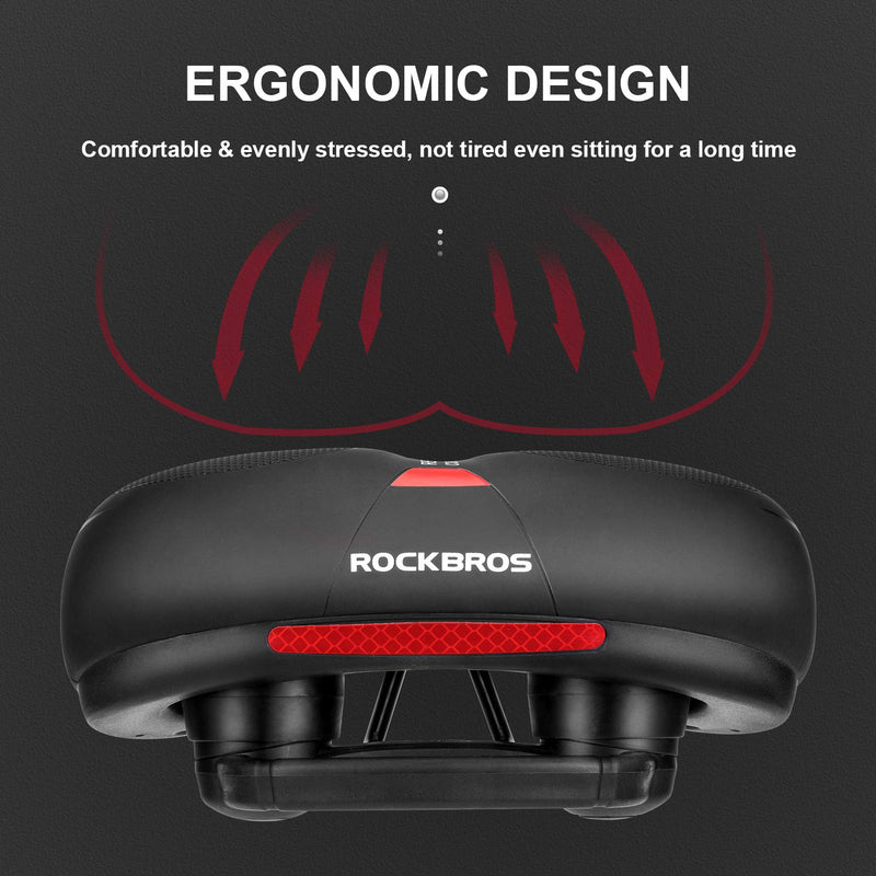 ROCKBROS Comfort Bike Saddle Soft Wide Seat for Men Women with Shock Absorption