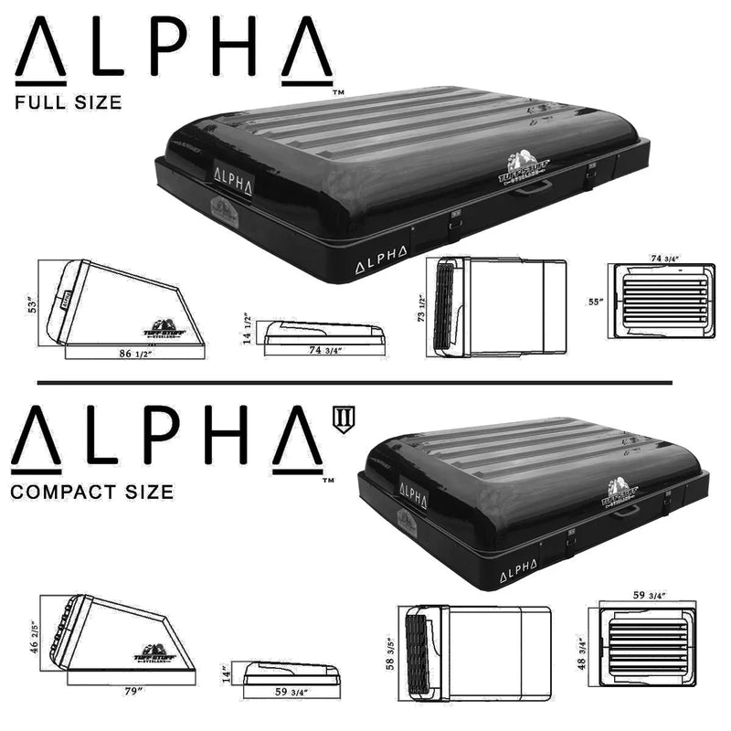 Alpha Hardshell Rooftop Tent – ABS – 2–3 Person – Black – All-Season Overland Shelter
