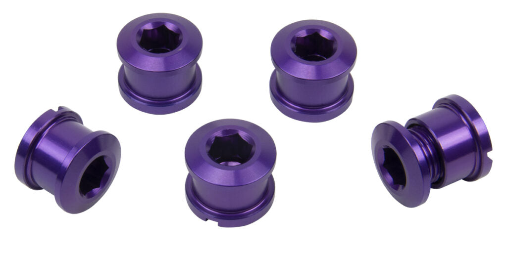 Insight Alloy Chainring Bolts - 8.5mm x 4mm - Silver Or Purple