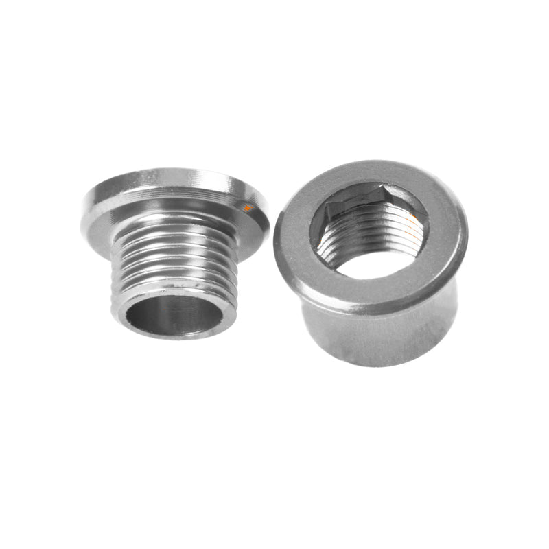 M8x6mm Chainring Bolt and Nut Set, 5 Pack - Silver