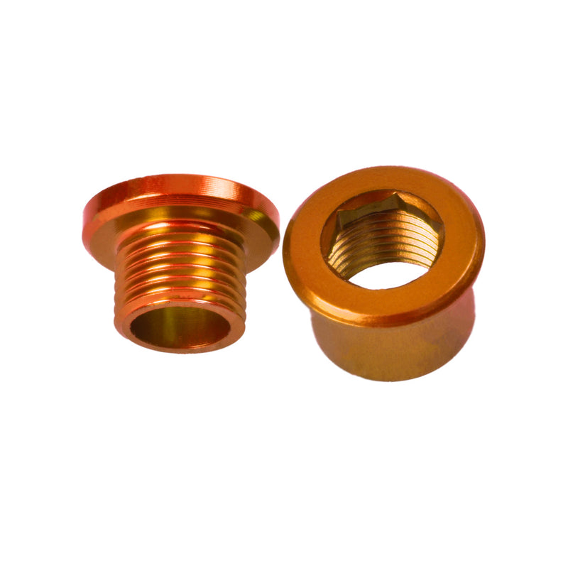 M8x6mm Chainring Bolt and Nut Set, 5 Pack - Orange