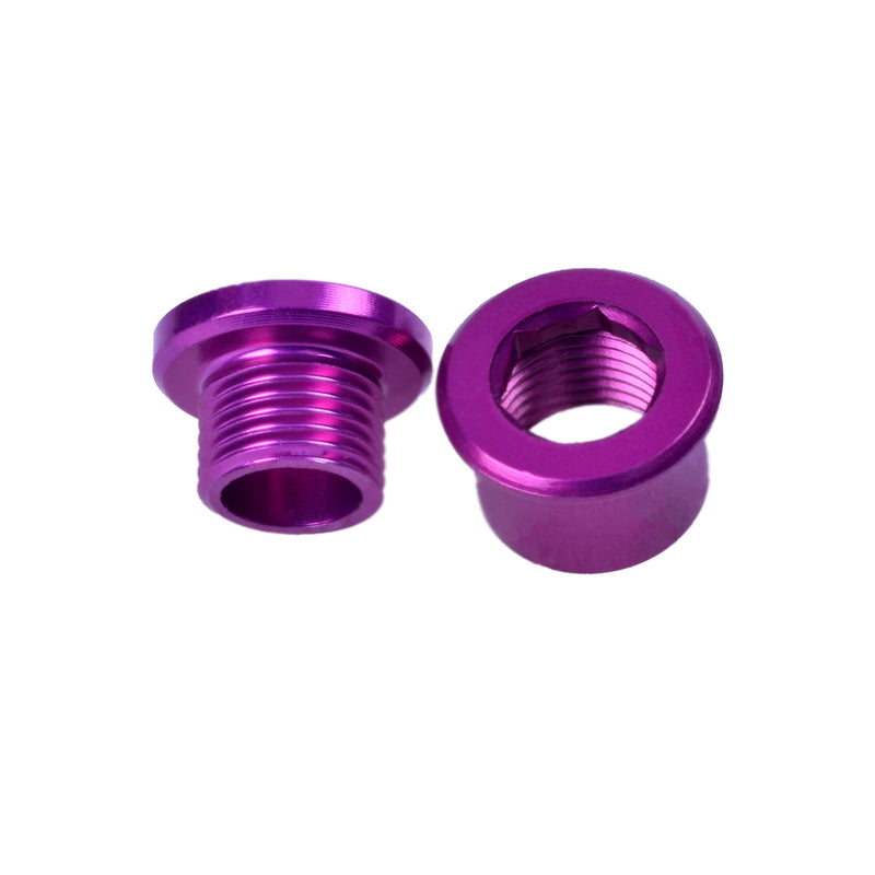 M8x6mm Chainring Bolt and Nut Set, 4 Pack - Purple