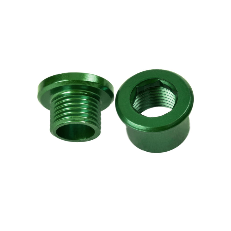 M8x6mm Chainring Bolt and Nut Set, 4 Pack - Green