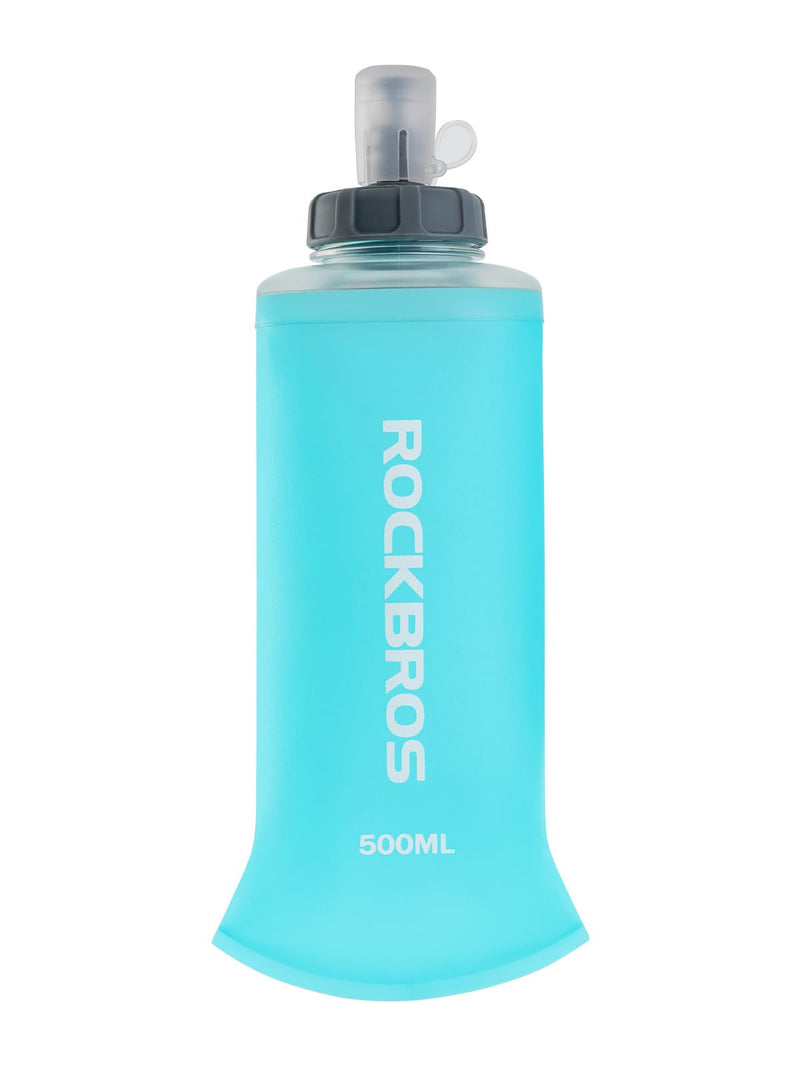 ROCKBROS 500ml Collapsible Soft Flask Flexible Water Bottle for Running, Hiking, Cycling Skiing