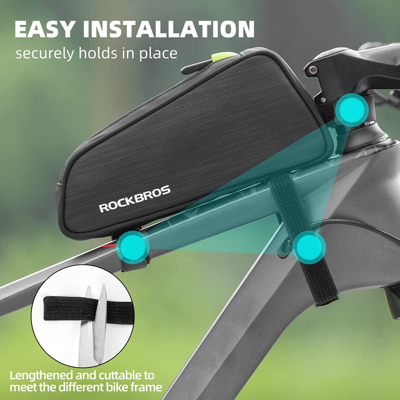 ROCKBROS Top Tube Bike Bag Bike Frame Bag Pouch Pack Cycling Accessories Fit 6.5”