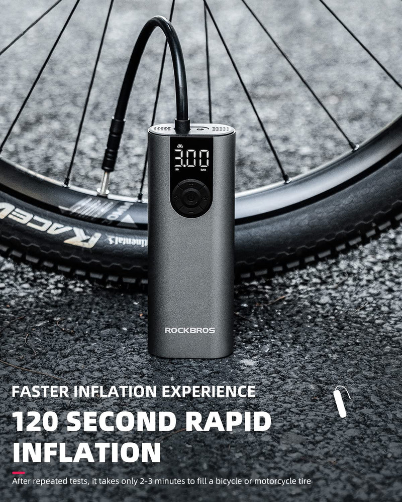 ROCKBROS A8 Mini Electric Air Bike Tire Pump 150PSl 2*2600mAh