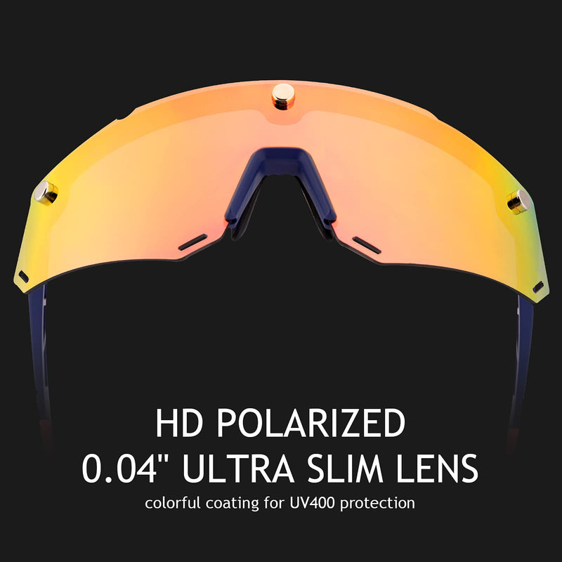 Unisex Polarized Cycling Glasses with 2 Replaceable Lenses