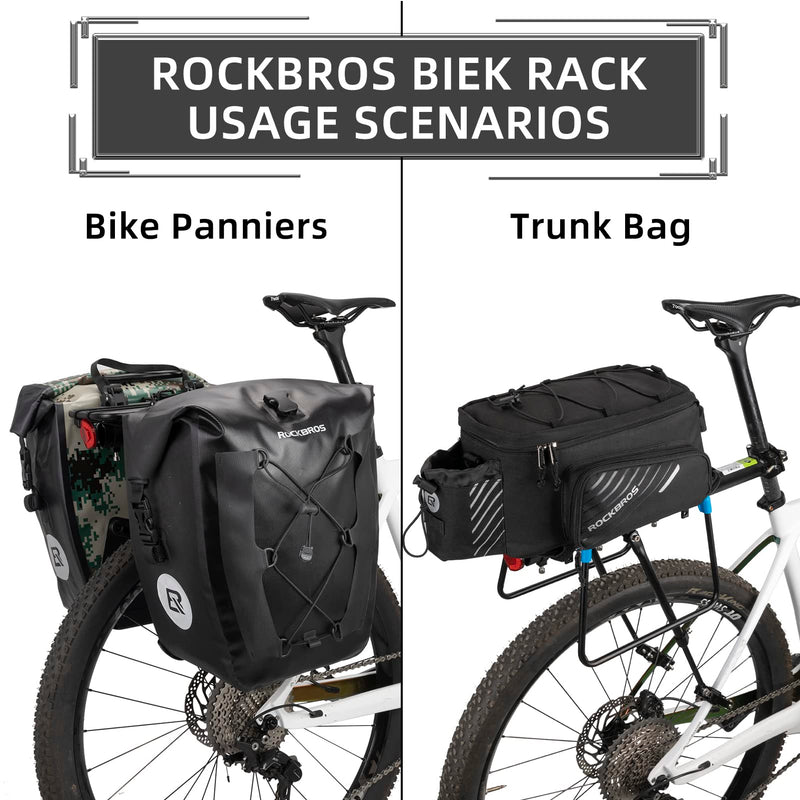 ROCKBROS Quick Release Rear Bike Rack, Aluminum Alloy Cargo Rack for Mountain Bikes