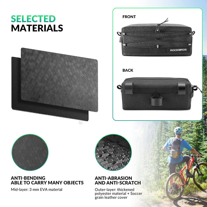 ROCKBROS Waterproof Bike Handlebar Bag Front Frame Storage Bag with Shoulder Strap