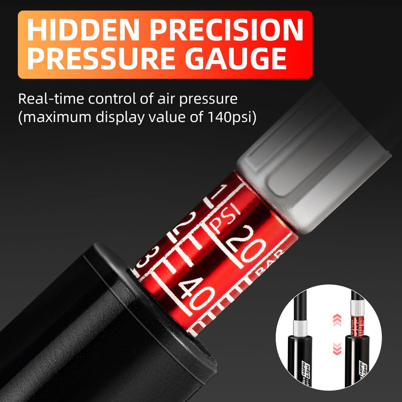 ROCKBROS Mini Portable Bike Pump with Hidden Gauge 220PSI