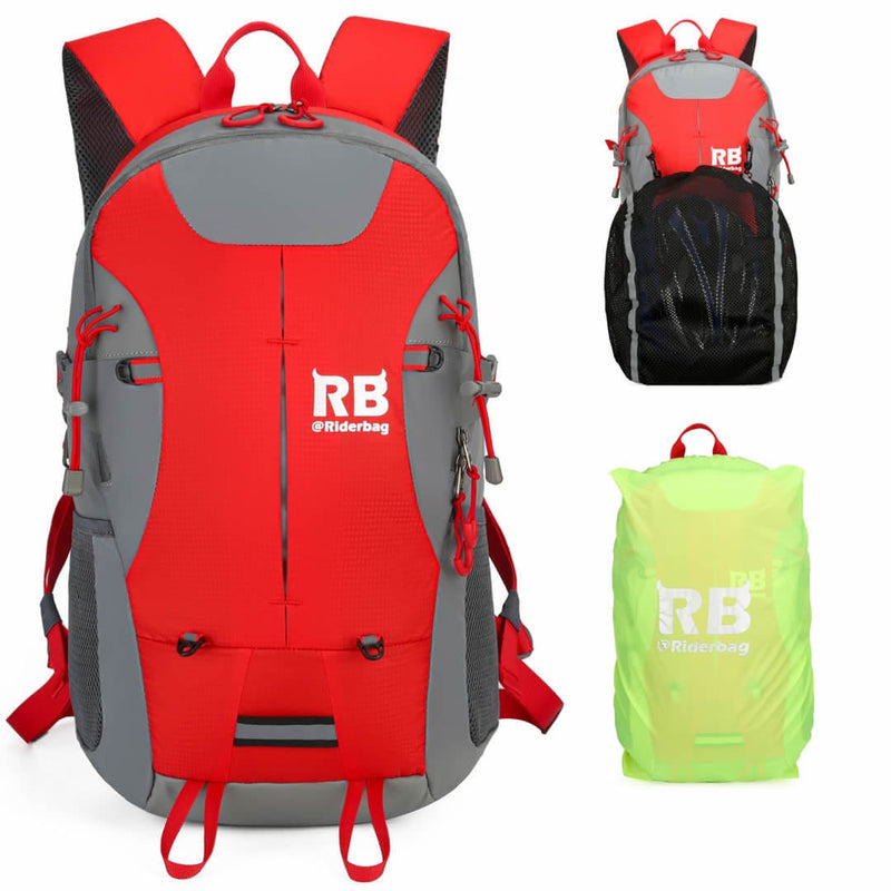 best cycling backpack commuter laptop Riderbag Reflective Motorcycle Backpack, Red