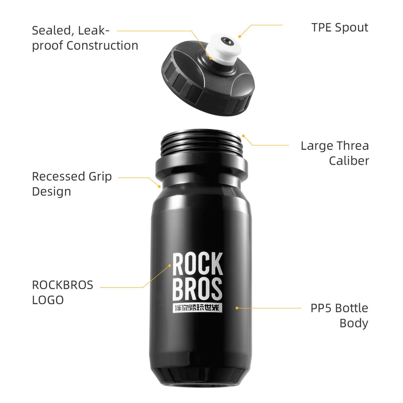 ROCKBROS Bike Water Bottle Squeeze Bicycle Water Bottle BPA-Free