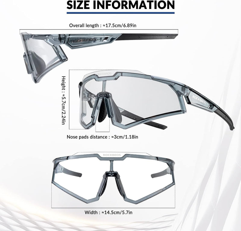 Half-Frame Photochromic Sports Sunglasses (UV400)