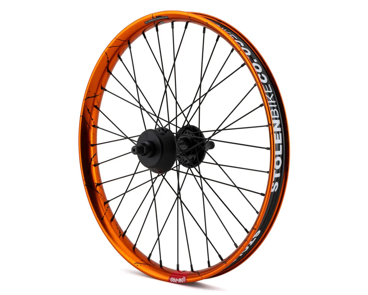 20 RAMPAGE PRO STREET REAR CASSETTE WHEEL ORANGE BLACK SPLATTER Downtown Bicycle Works