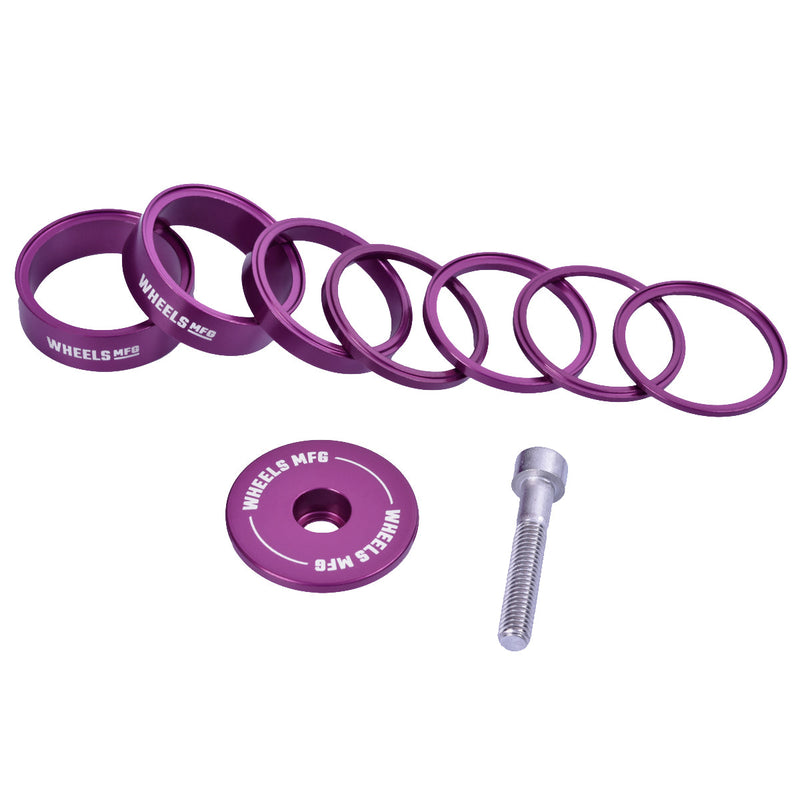 Essential Aluminum Headset Spacer Kit - Purple