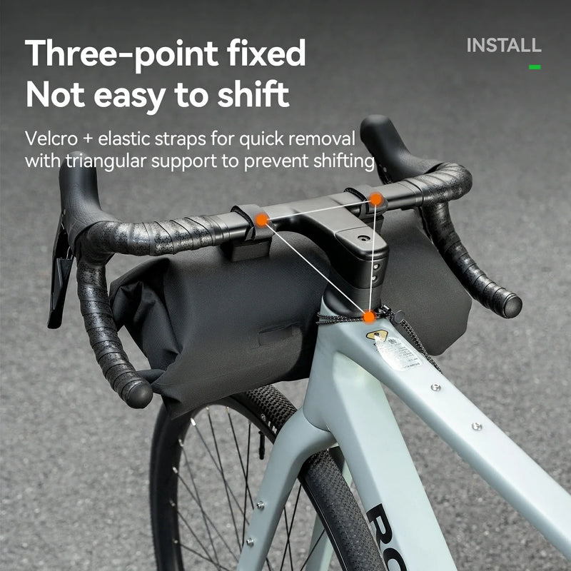 RideMate 100% Waterproof Bike Handlebar Bag 8L Double-sided Opening Expanded Capacity