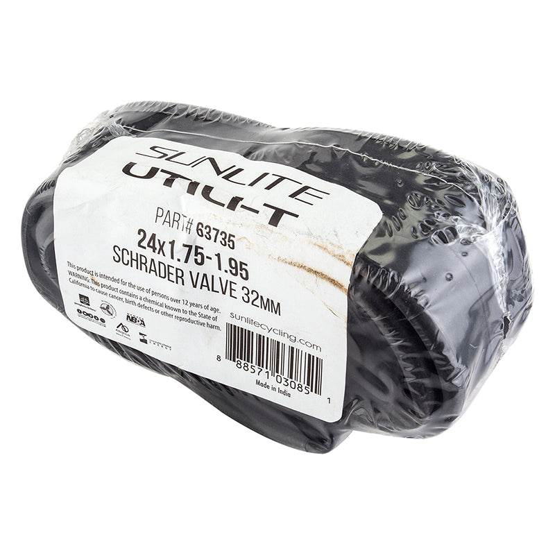 Sunlite Utili-T Standard Schrader Valve Tubes - 24x1.75-1.95 (Bulk Package) - Downtown Bicycle Works 