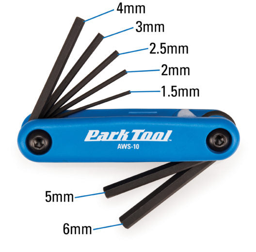 Park Tool AWS-10 Fold-Up Hex Wrench Set - Downtown Bicycle Works 