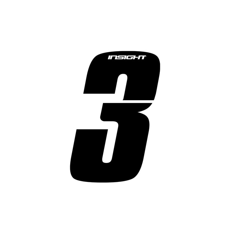Insight Plate Number Black 3" - Downtown Bicycle Works 